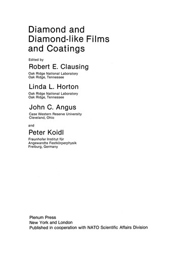Diamond and Diamond-like Films and Coatings