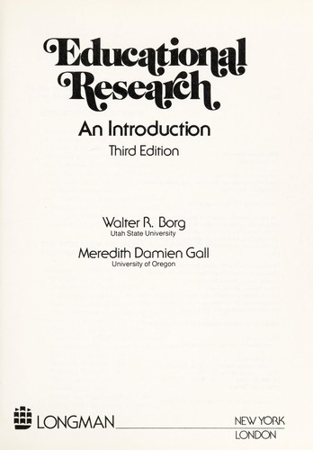 Educational research, an introduction