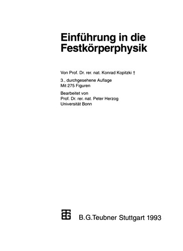 Einführung in die Festkörperphysik