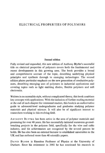 Electrical properties of polymers