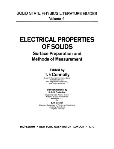 Electrical Properties of Solids