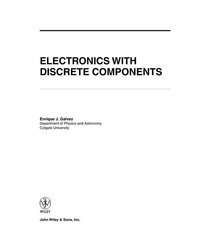 Electronics with discrete components by Enrique Jose Galvez cover