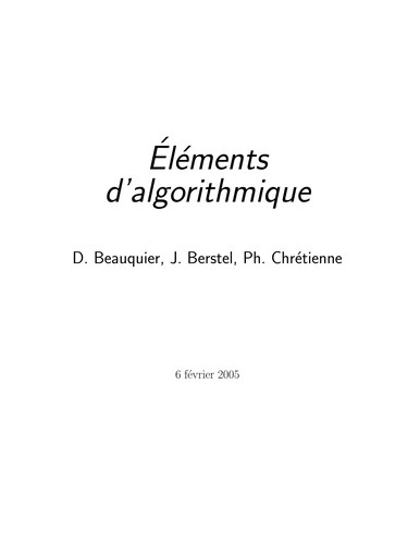 Eléments d'algorithmique