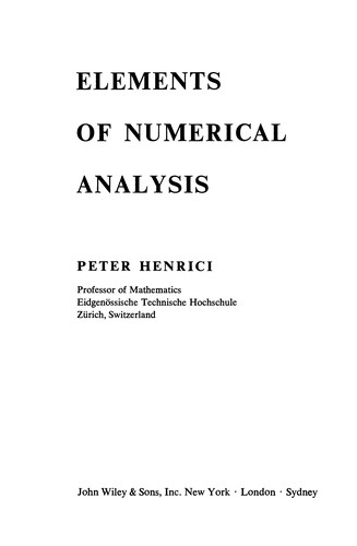 Henrici Elements of Numerical Analysis