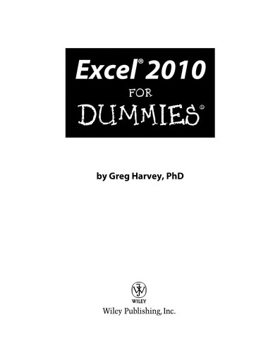 Excel 2010 For Dummies