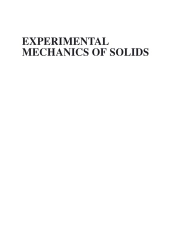 Experimental mechanics of solids
