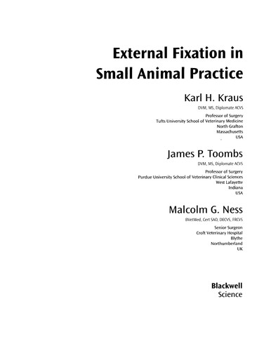 External fixation in small animal practice
