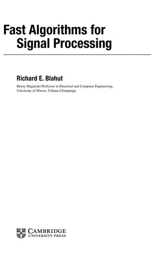 Fast algorithms for signal processing