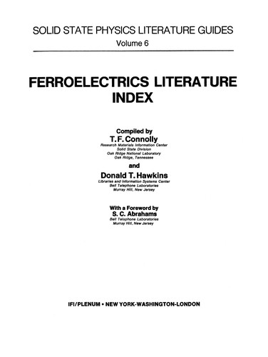Ferroelectrics Literature Index