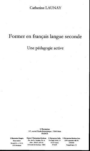 Former en français langue seconde by Catherine Launay cover