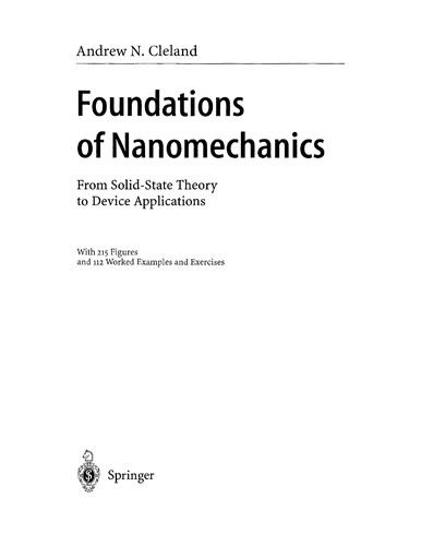 Foundations of nanomechanics