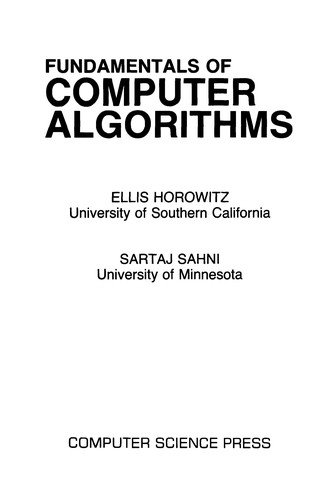 Fundamentals of computer algorithms