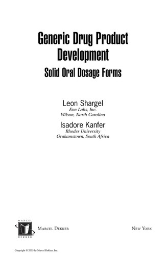 Generic drug product development