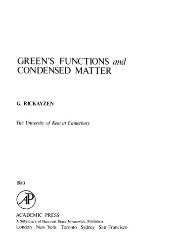 Green's functions and condensed matter
