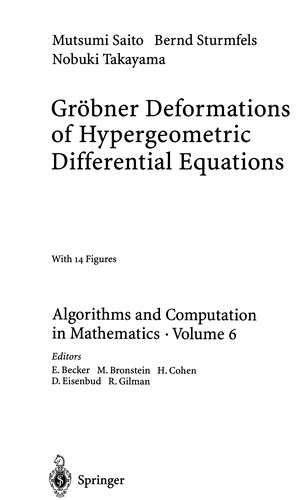 Gröbner deformations of hypergeometric differential equations
