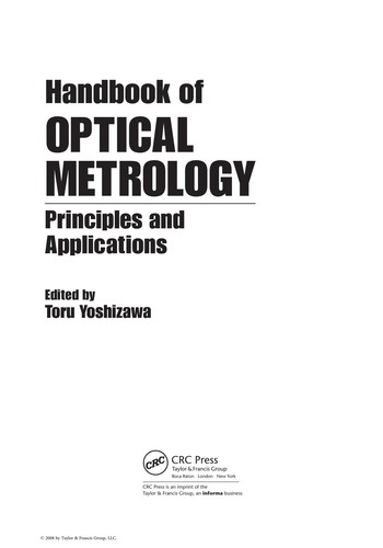 Handbook of Optical Metrology