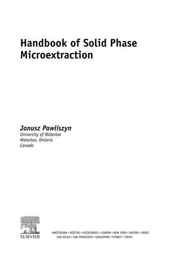 Handbook of Solid Phase Microextraction