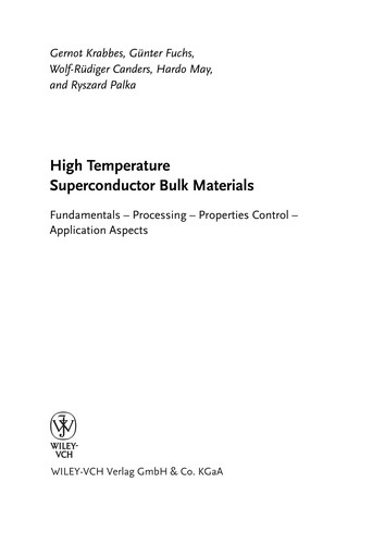 High Temperature Superconductor Bulk Materials