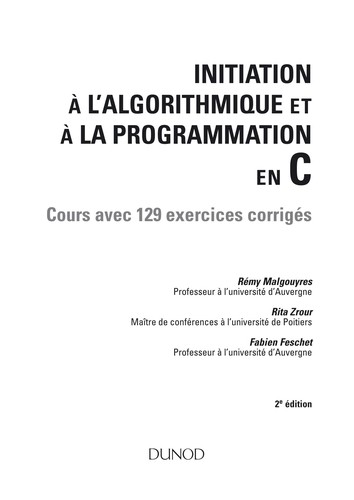 Initiation à l'algorithmique et aux structures de données en C