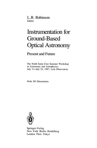 Instrumentation for Ground-Based Optical Astronomy