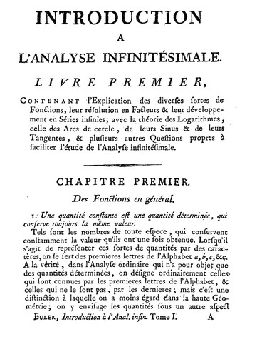 Introduction à l'analyse infinitésimale by Leonhard Euler cover