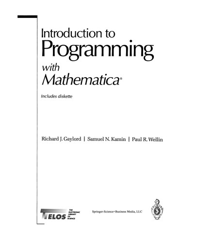 Introduction to Programming with Mathematica®