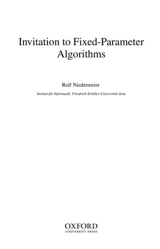 INVITATION TO FIXED-PARAMETER ALGORITHMS