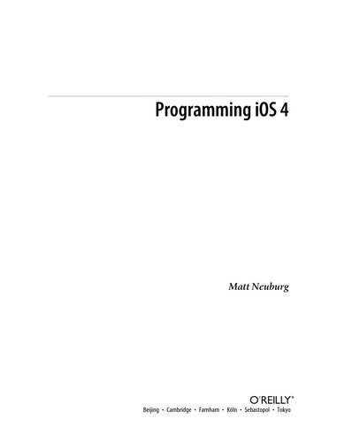 Programming iOS 4