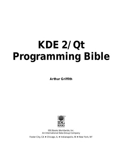 KDE 2/QT programming bible