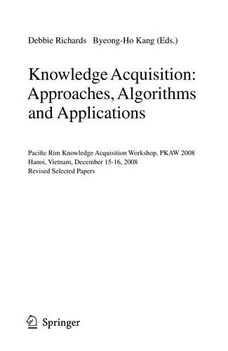 Knowledge Acquisition: Approaches, Algorithms and Applications