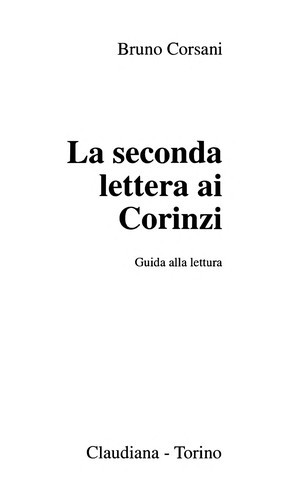 La seconda lettera ai Corinzi