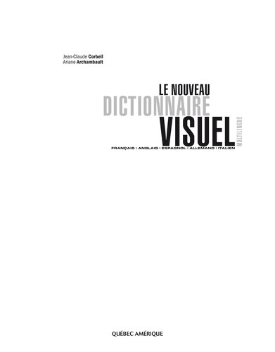 Le nouveau dictionnaire visuel multilingue by Jean-Claude Corbeil cover
