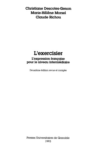 L' exercisier by Christiane Descotes-Genon cover