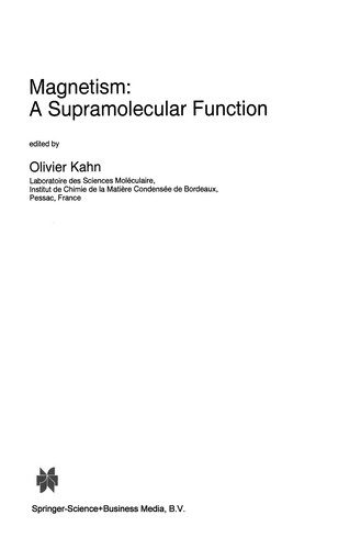 Magnetism: A Supramolecular Function