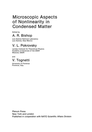 Microscopic Aspects of Nonlinearity in Condensed Matter