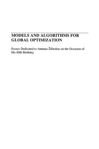 Models and algorithms for global optimization