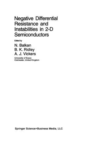 Negative Differential Resistance and Instabilities in 2-D Semiconductors