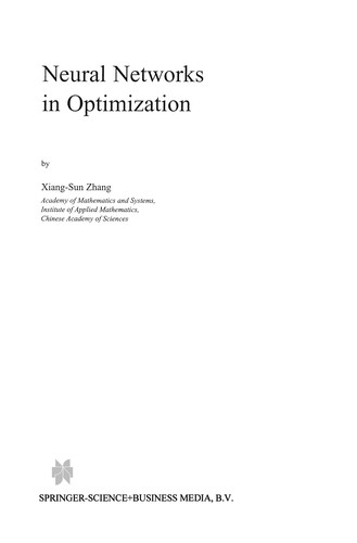 Neural Networks in Optimization
