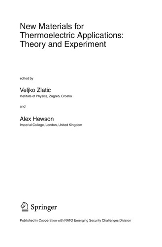 New Materials for Thermoelectric Applications: Theory and Experiment