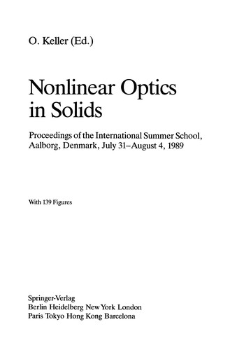 Nonlinear Optics in Solids