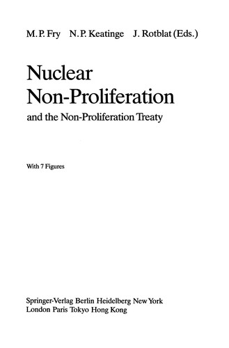 Nuclear non-proliferation and the non-proliferation treaty
