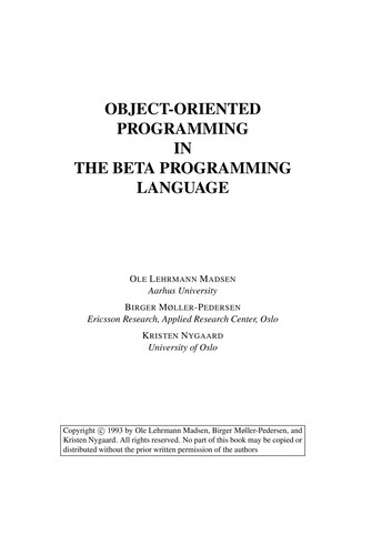 Object-oriented programming in the BETA programming language