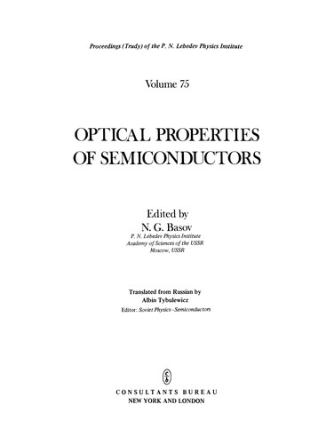 Optical Properties of Semiconductors