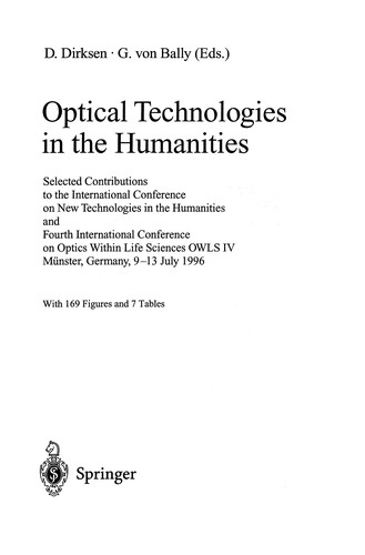 Optical Technologies in the Humanities