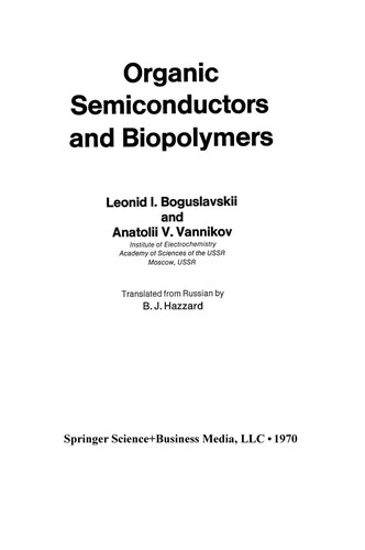Organic Semiconductors and Biopolymers