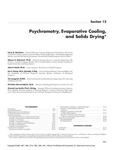 Pyschrometry, evaporative cooling, and solids drying