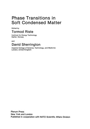 Phase Transitions in Soft Condensed Matter