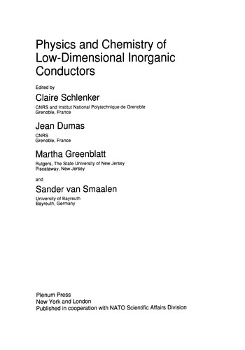 Physics and Chemistry of Low-Dimensional Inorganic Conductors