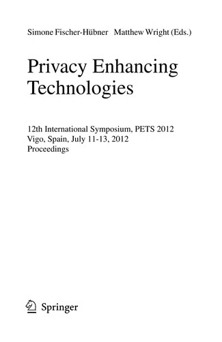 Privacy Enhancing Technologies by Simone Fischer-Hübner cover