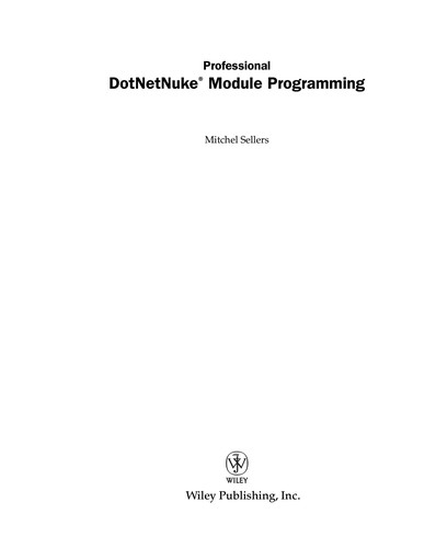 Professional DotNetNuke module programming